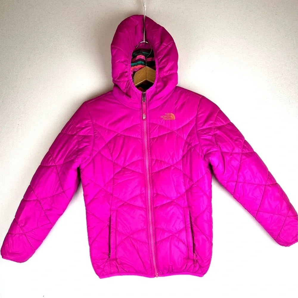 The North Face Reversible Perrito Jacket Puffer Pink Stripe Outdoors Gorpcore